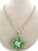 Fashion Jewelry ~Silvertone Peridot Flower Necklace