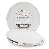 "What Is It?" Reusable White Dinner Plate, 9 Inch Melamine, Set of 4