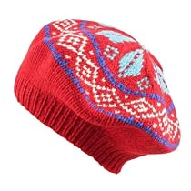 King Louie Strickm&uuml;tze FAIR ISLE 66 BERET crimson