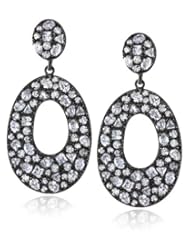 CZ by Kenneth Jay Lane "Trend Cubic Zirconia" Black Rhodium-Plated Pasha Earrings