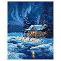 Paint by Number Kit - Moonlit Cabin (20x16")