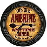 Amerine 's Family Diner Black Cascading Pub Style Wall Clock
