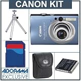 Canon Powershot SD1100 IS Digital Elph Blue Camera kit. with 2GB SD Memory Card, Camera Case, Spare NB-4L Type Lithium-ion Battery, Table Top Tripod