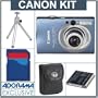 Canon Powershot SD1100 IS Digital Elph Blue Camera kit. with 1GB SD Memory Card, Camera Case, Spare NB-4L Type Lithium-ion Battery, Table Top Tripod