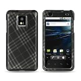 CRYSTAL BLACK CHECKER Sanp-on Rubber Touch 2pcs Phone Protector Hard Cover Case for LG Optimus 2x G2X (T-Mobile)