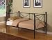 Texture Black Metal Twin Size Day Bed (Daybed) Frame With Rails