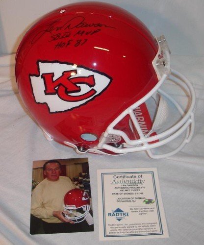 Len Dawson Autographed/Hand Signed Kansas City Chiefs Authentic Full Size Football Helmet with HOF/