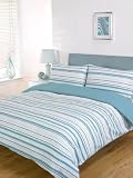 Lincoln Stripes Aqua King Size Duvet Cover Quilt Set