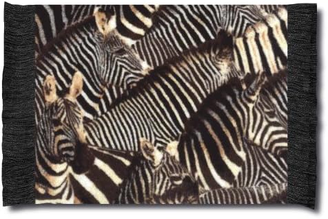 Lextra (Zebraherd Zoom), Coasterrug, Black/White/Dark Orange, 5.5 x 3.5 Inches, Set of Four (SPZ-C)