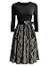 Miusol Women's Casual Floral Lace Contrast Bow 2/3 Sleeve Cocktail Evening Dress