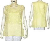 Comfort Clothing Womens Top Kurti Sleeveless Dress Chikan Embroidery Size L (ctop468)