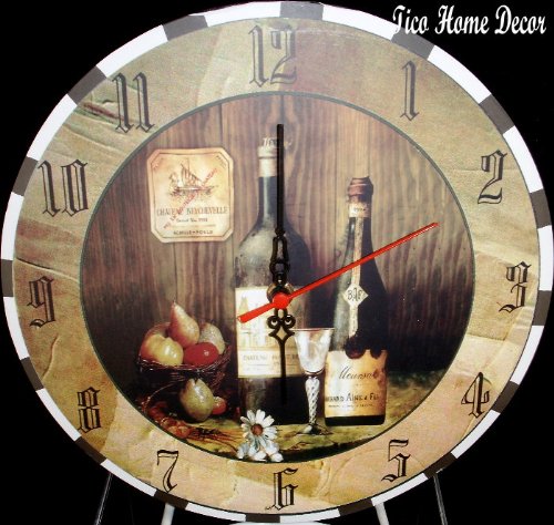 WALL DECOR CLOCKFRUITTUSCANY WINE BOTLLE DECOR