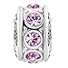 LuckyJewelry Filigree Charm 12 Colors Crystal Birthstone Spacer Round Beads Cheap Fit Pandora Charms Bracelet Sale (June)
