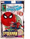 Marvel Spider-Man Classic 6 Inch Action Figure - Spiderman with 30 Points of Articulation and Collector Wall Mountable Display Stand Plus Bonus 32 Page Comic Book