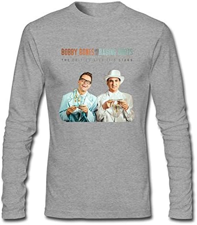 VinDT Men's Bobby Bones and The Raging Idiots The Critics Give It 5 Stars Long Sleeve T-Shirts Size S Grey