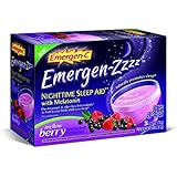 Emergen-C Emergen-Zzzz Nighttime Sleep Aid, Mellow Berry, 24 Packets per Box (Pack of 2)
