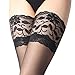 Coromose® Sexy Lace Top Silicone Band Thigh High Stockings(Black)