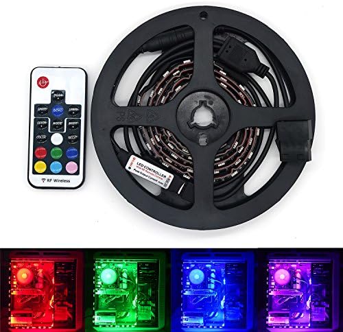 Staroad Desktop PC RGB LEDS Lights Kits With 2Pieces 4-Pin Connectors IP65 Waterproof 5050 SMD Strip Lights And Remote Controllers For Cars Stairs Christmas Motorcycles