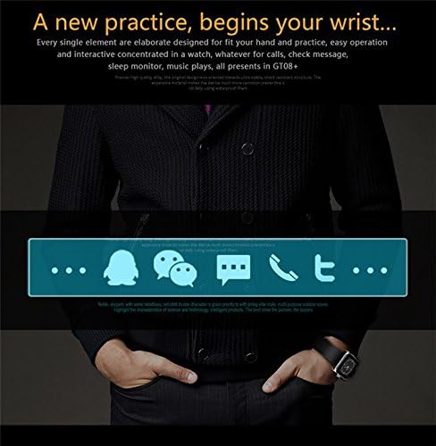 Wintimes GT08 Smart Wristwatch Bluetooth VER 3.0 1.54" 2.0MP Resolution:240x240 PIXEL NFC Bluetooth Connectivity Support Share for Sports Pedometer, Sleep Monitoring, Answering Phones, Remote Camera, Intelligent Anti-lost and Other Functions All-in-one Support Android System-Silver