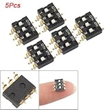 Dual Row 6 Pin 2.54mm Pitch SMT Type Surface Mount DIP Switch 5 Pcs