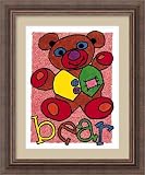 Bear Framed Art Print by Karen Gutowsky,13.7 in. x 16.4 in. Framed