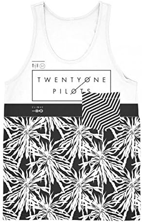 Twenty One Pilots Island Print White Gym Fitness Sport Tank Top (Asia Small, White)