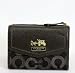 NEW AUTHENTIC COACH MADISON DOTTED OP ART MEDIUM ID WALLET (Brown/Brass)