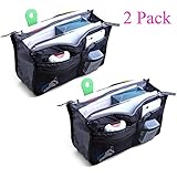 2 Pack Magik Travel Insert Handbag Purse Large Liner Organizer Tidy Bags