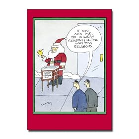 Santa Died - Box of of 12 Risque Cartoon Christmas Cards & Envelopes