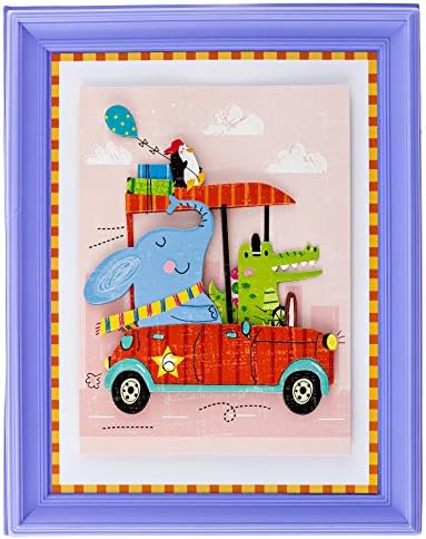 StationeryMonster 3D Cartoon Room ART - Car Wall Décor With Purple Frame