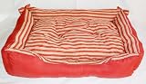 Hundebett Gr. L – 96 x 69 cm ROT – schickes Streifenmuster – Design Hundebett Gr. L – 96 x 69 cm ROT – schickes Streifenmuster – Design