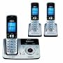 VTech DS6321-3 DECT 6.0 Cordless Phone, Silver/Black, 3 Handsets