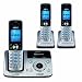 VTech DS6321-3 DECT 6.0 Cordless Phone, Silver/Black, 3 Handsets