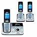 VTech DS6321-3 DECT 6.0 Cordless Phone, Silver/Black, 3 Handsets