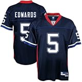 Buffalo Bill Jerseys : Reebok NFL Equipment Buffalo Bill #5 Trent Edwards Navy Blue Premier Tackle Twill Jersey