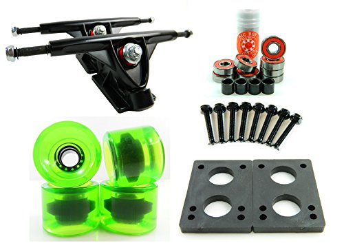 180mm Longboard Trucks + 70mm Solid/Gel Wheels + ABEC 7 Bearings + 1/4