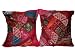 Indian Gift Idea- 2 Rose India Decor Beaded Pillow Cotton Cushion Case 16x16 Free Shipping