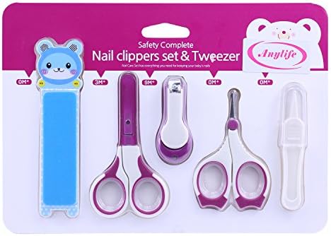 Anylife Baby Nail Clippers Set with Scissors and Nasal Tweezer, Nail Manicure Set Suitable for Any Child Age ( Newborn or Infant ) (Blue)