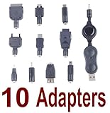 Universal USB Mobile Cell Phone Charger 10 Adapter Kit