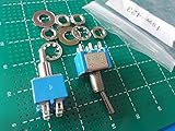 トグルスイッチ　パネル取り付け＜2双　2回路2接点　ON--ON　中央で止まらない　バネなし＞2個入＜1sw-423＞