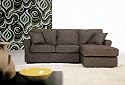 Contemporary Charcoal Twill Fabric Sectional Sofa