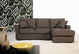 Contemporary Charcoal Twill Fabric Sectional Sofa