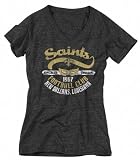 New Orleans Saints Womens Oil Can Flirt Tri-Blend V-neck T-Shirt