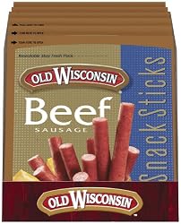Old Wisconsin Beef Snack Sticks, 8-Ounce Pouches (Pack of 6)