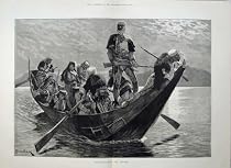 1880 Fine Art Hostages War Army Men Boat Woodville