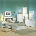 South Shore Newbury Kids White Twin Wood Captain's Bed 4 Piece Bedroom Set