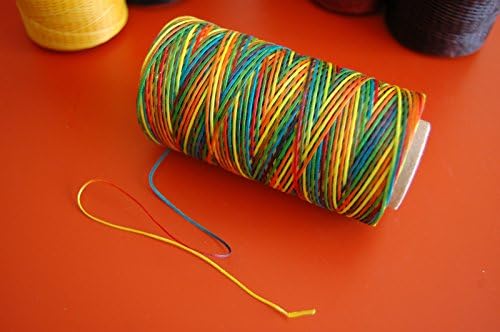 1mm Leather Craft Waxed Wax Thread DIY Stitching Chisel Sewing-10 Yard for Treatments Leather Tools Chisel Awl Upholstery Shoes Luggage 1 Pcs (Multi-Color)