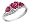 Created Ruby Heart Ring with Diamonds 1.25 Carat (ctw) in 10K White Gold, Size 4.5