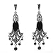 Marcasite with Black Onyx Earrings, Size: 62mm