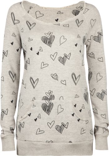 FULL TILT Heart Print Womens Sweatshirt
